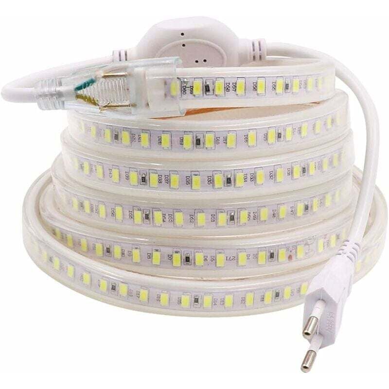 (Kaltweiß, 8 m) LED-Streifen, LED-Streifen, LED-Streifen, LED-Lichtstreifen 220 V AC 2835 IP68 wasserdicht 144 LEDs/m 900 lm, LED-Lichtstreifen