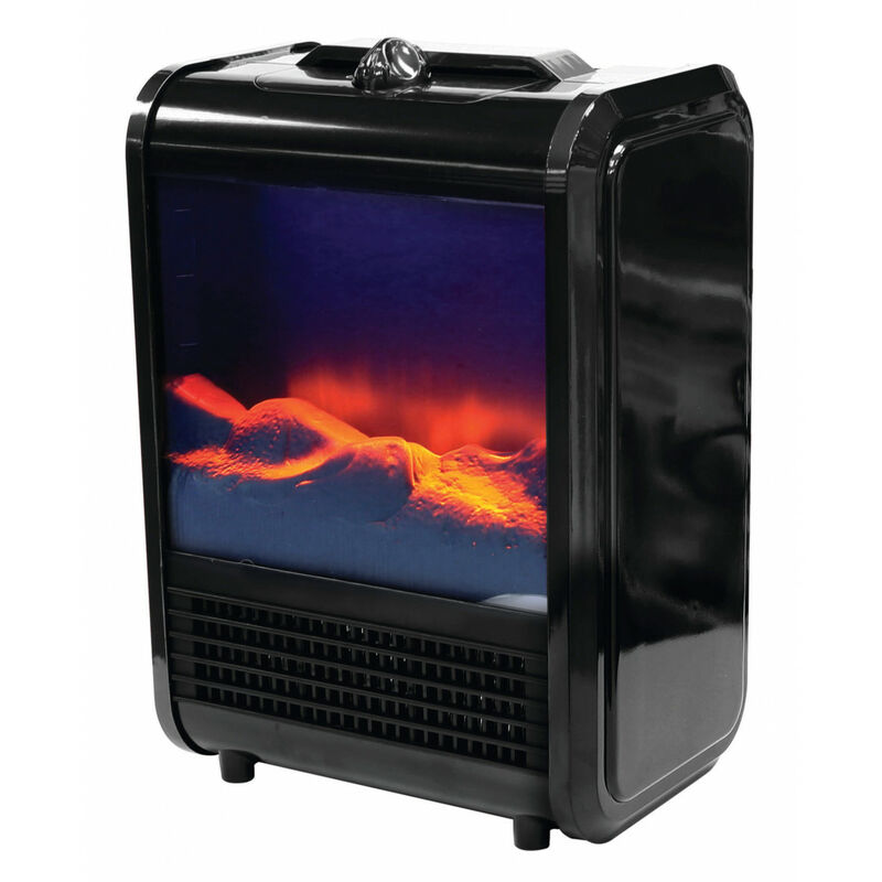 Venteo - Schwarzer Kamin Max Heater Kompakter, tragbarer Kamin - Schwarz - Erwachsene - Einstellbarer Flammeneffekt 1500W