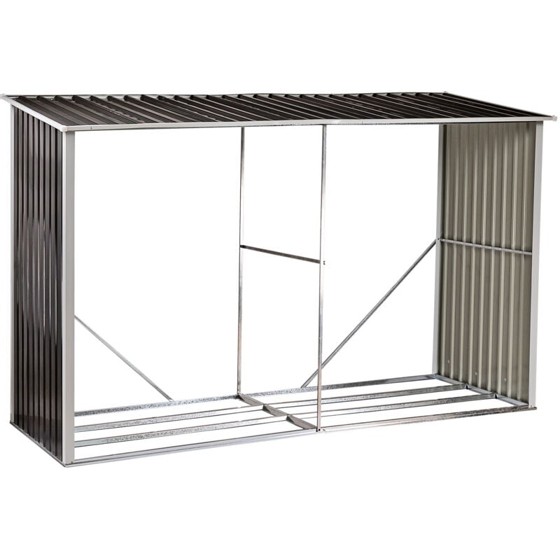 Dema - Kaminholzregal Brennholz Stapelhilfe Holzlager überdacht 303x111,5x193 Stockholm