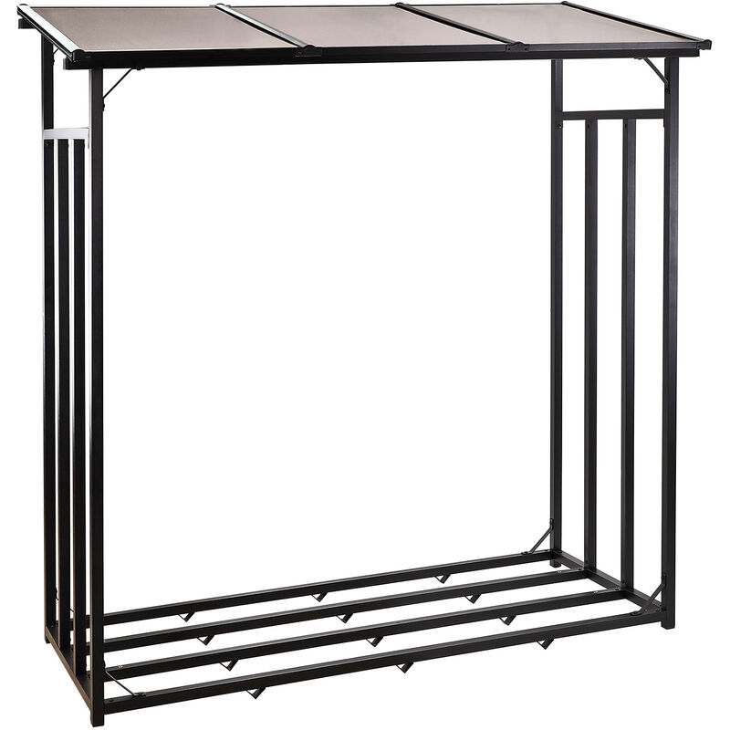 Dema - Kaminholzregal Brennholzregal Holzregal Brennholz Kaminholz 167x70 cm schwarz