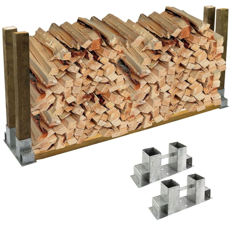 Kaminholzregal Kaminholzständer Brennholzregal Brennholz Stapelhilfe 2er-Set