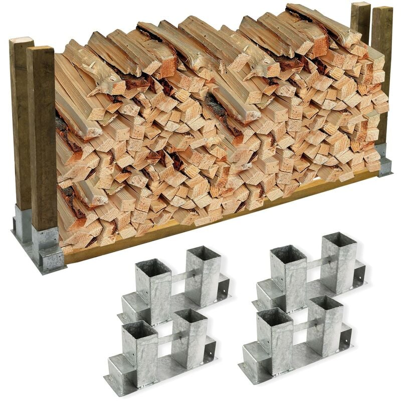 Dema - Kaminholzregal Kaminholzständer Brennholzregal Brennholz Stapelhilfe 4er-Set