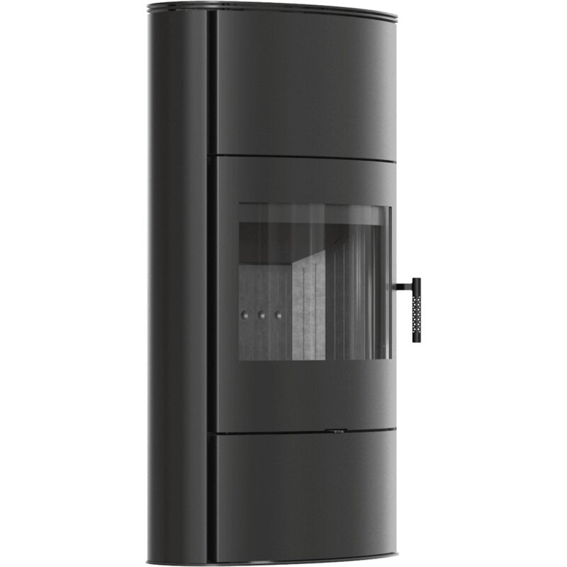 Kaminofen aus stahl KRATKI AB/S/2/ROLLO Hoch Ø 150 10 kW schwarz Verkleidung