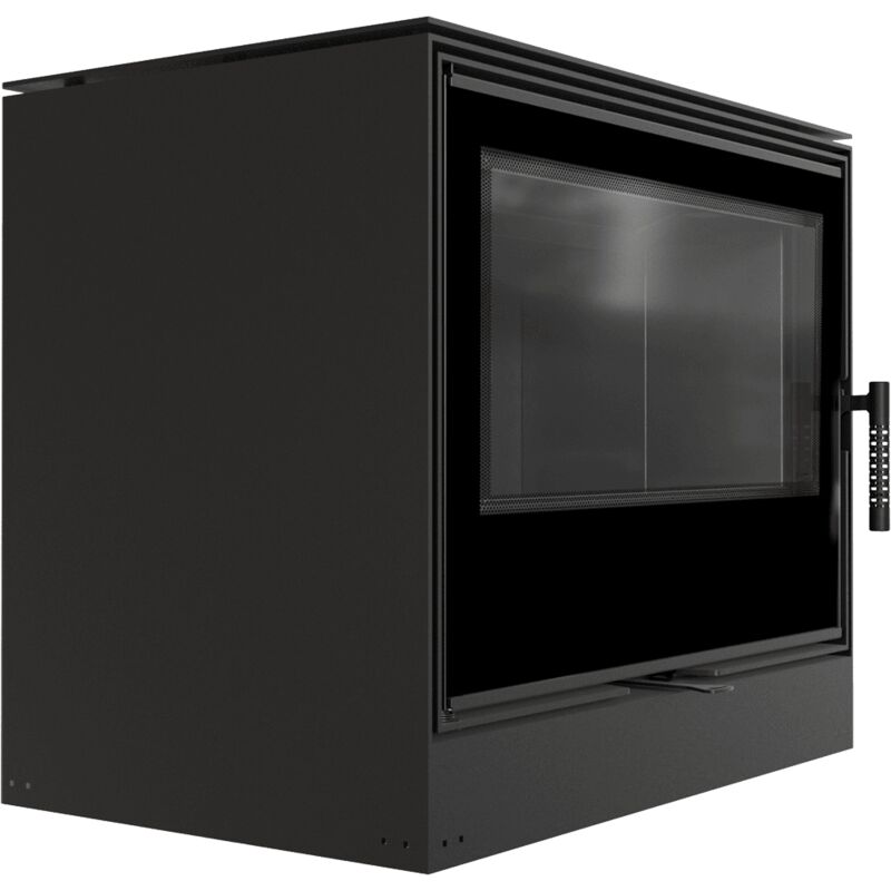 Kaminofen aus Stahl KRATKI KARI 80 Ø 180 12 kW schwarz Verkleidung mit Türfeder