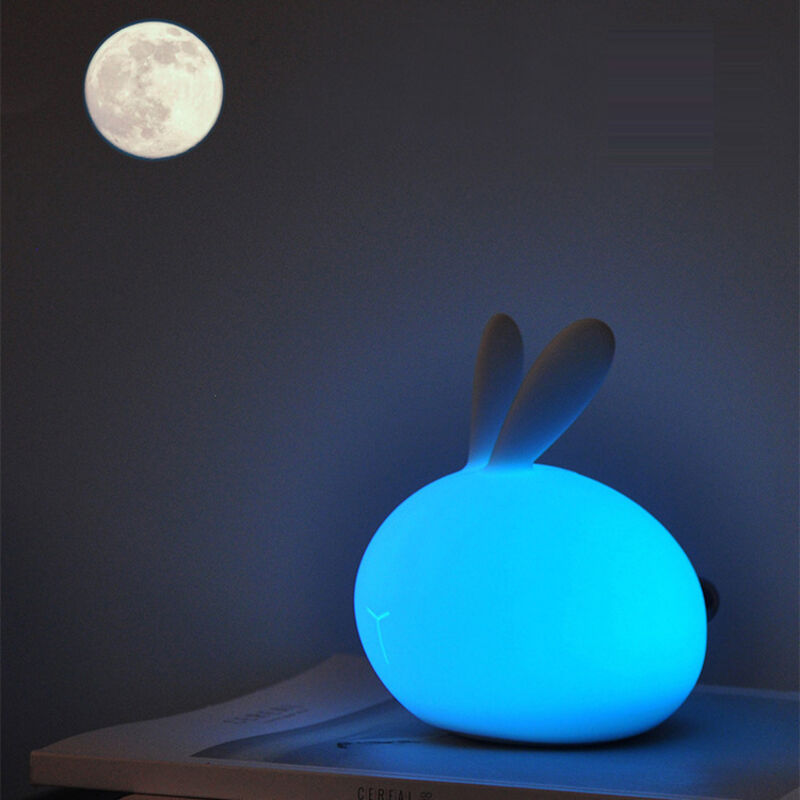 Kcvv - Kaninchen Nachtlicht Baby Touch 7 Farben Wiederaufladbares led Nachtlicht Kinder Nachtlicht Deko Lampe Für Weihnachtsdekoration Kinderzimmer