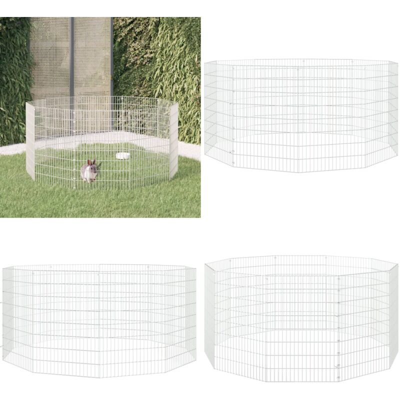 Vidaxl - Freilaufgehege 10-teilig 54x80 cm Verzinktes Eisen - Hasenstall - Kaninchengitter - Kleintiergehege - Outdoor Enclosure - Freilaufgehege