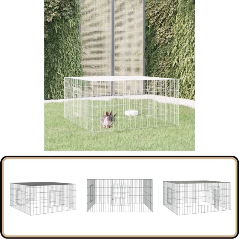 Kaninchenkäfig 110x110x55 cm Verzinktes Eisen - Kaninchenkäfig - Hasenstall - Kleintierhaus - Tierheim - Käfig Für Kaninchen