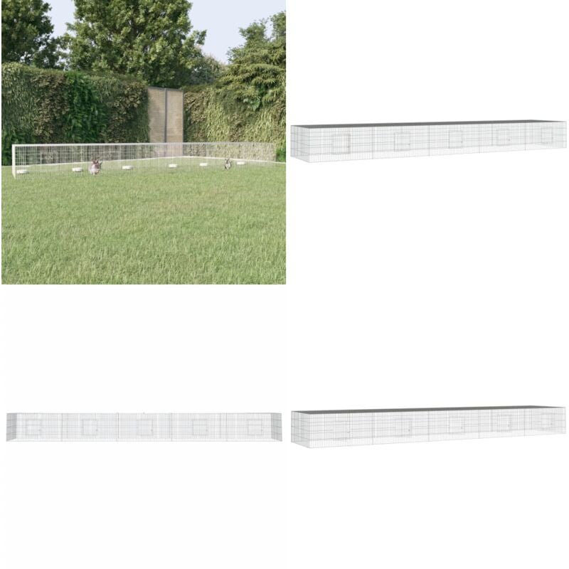 Kaninchenkäfig 5 Paneele 541x109x54 cm Verzinktes Eisen - Kaninchenkäfig - Hasenstall - Kleintierhaus - Tierheim - Kaninchengehege - Home & Living