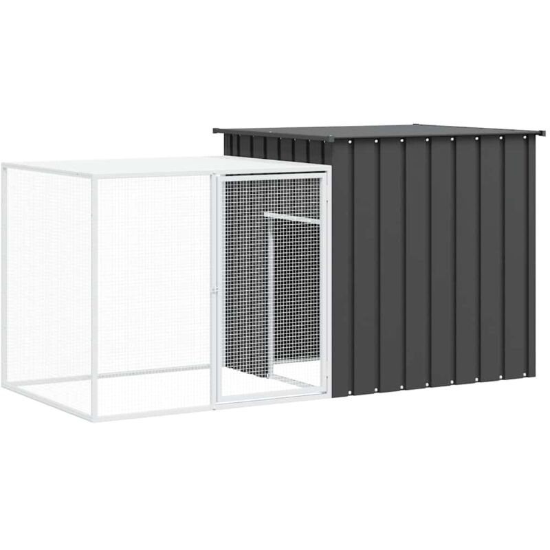 Kaninchenkäfig Anthrazit 200x91x100 cm Verzinkter Stahl vidaXL