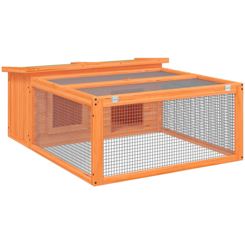 Kaninchenstall Braun 117,5x97x47,5 cm Massivholz Kiefer Vidaxl