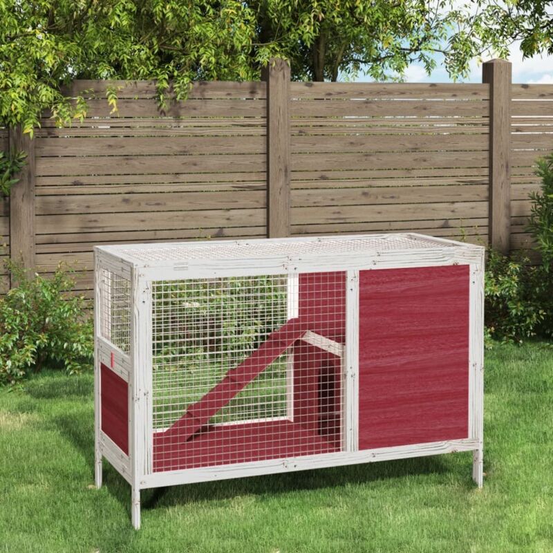 Kaninchenstall Mokka 103x44x69,5 cm Massivholz Kiefer vidaXL