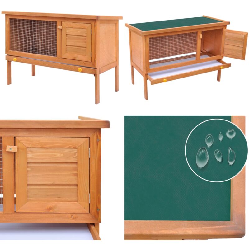 Kaninchenstall Kleintierhaus Hasenstall 1 Ebene Holz - Kaninchenstall - Kleintierhaus - Hasenstall - Tiergehege - Outdoor Stall - Home & Living