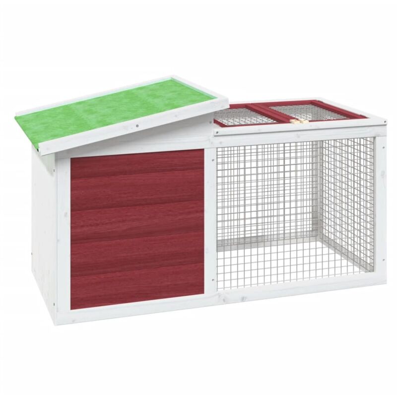 Kaninchenstall Mokka 100,5x54x55 cm Massivholz Kiefer Vidaxl