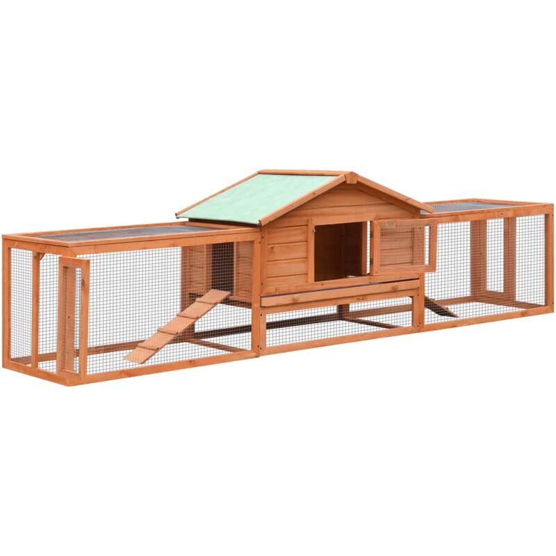 Kaninchenstall 310x70x87 cm Kiefernholz & Tannenholz - Vidaxl