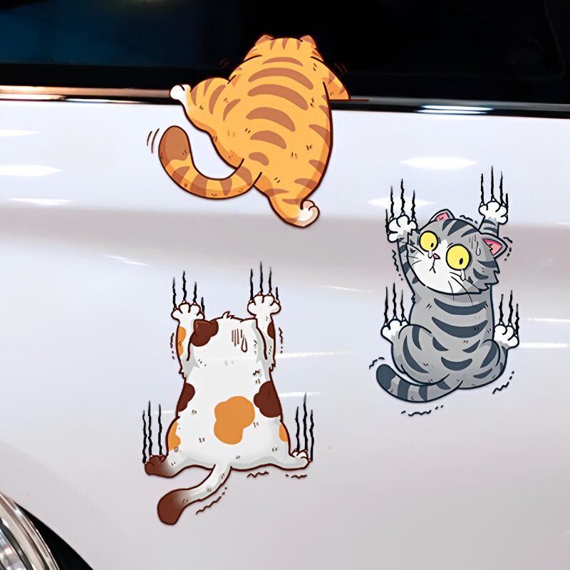 Katzen-Autoaufkleber, 3 Stück, Humor-Autoaufkleber, niedliche Katzenaufkleber, kreative Autoaufkleber, geeignet für dekorative Autodekoration, Wände