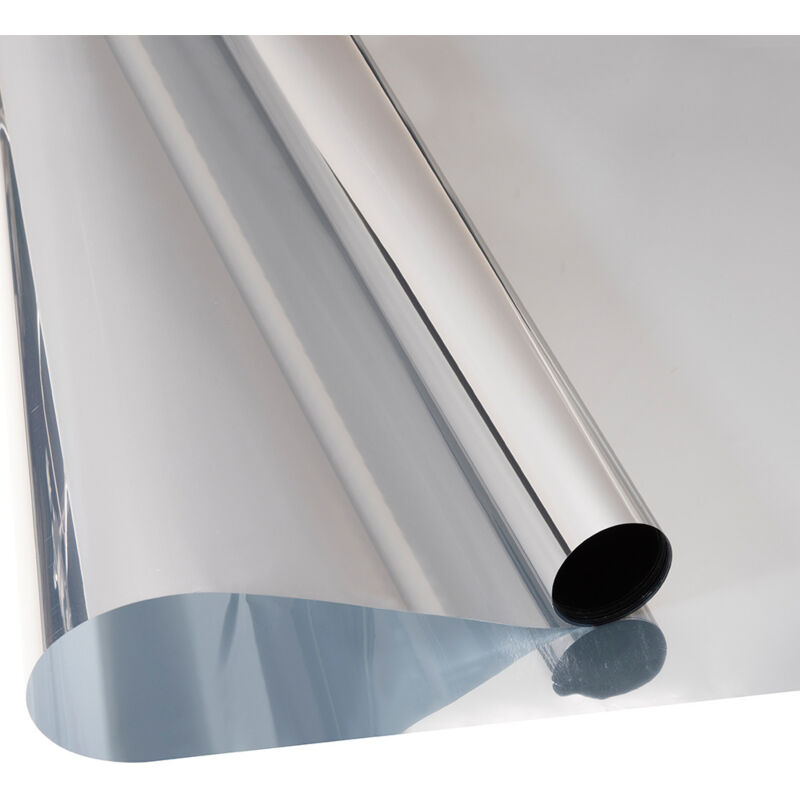 44,5 x 200 cm, Silber, blendfreie Fensterfolie, Einwegspiegel-Fensterfolie, Sonnenschutz, Anti-UV, Anti-Hitze, selbstklebende