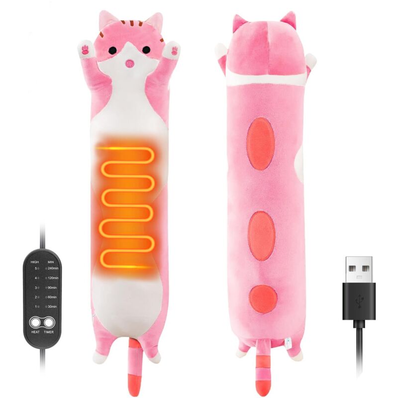 Katzen-Heizdecke, kuschelige Decke mit automatischer Abschaltung, elektrisches USB-Heizkissen für Menstruation, Nacken-, Rücken-, Schulter- und