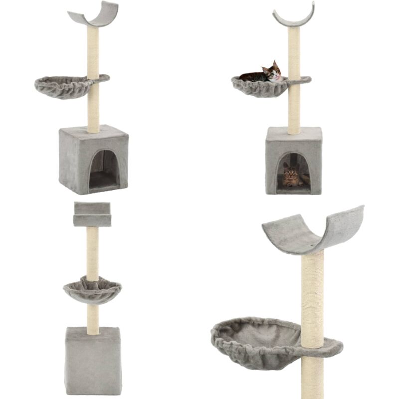 Vidaxl - Katzen-Kratzbaum mit Sisal-Kratzsäulen 105 cm Grau - Katzen Kratzbaum - Sisalkratzbaum - Katzenmöbel - Katzenhaus - Spielplatz Für Katzen