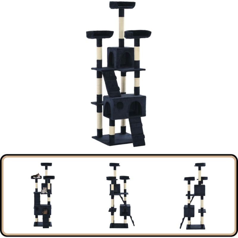 Vidaxl - Katzen-Kratzbaum mit Sisal-Säulen 170 cm Blau - Katzen Kratzbaum - Katzenmöbel - Sisalsäule - Katzenhaus - Katzenkletterbaum