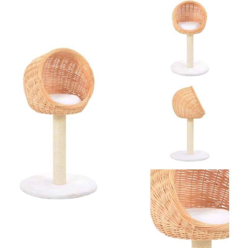 Vidaxl - Katzen-Kratzbaum Sisal Natürliches Weidenholz - Katzen Kratzbaum - Holz Katzenbaum - Sisalkatzenturm - Weidenholz Katzenmöbel - Katzenbett