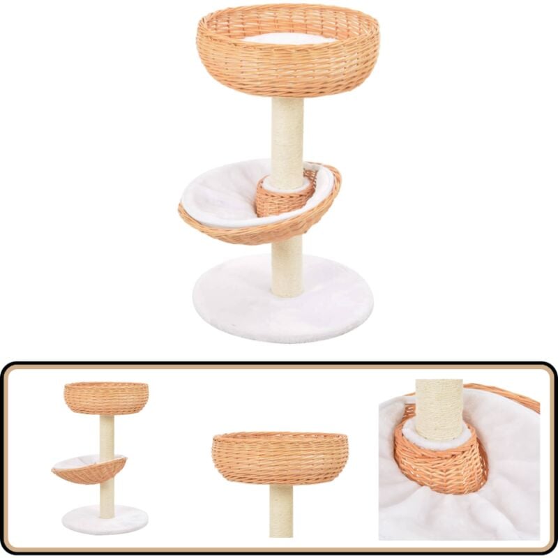 Vidaxl - Katzen-Kratzbaum Sisal Natürliches Weidenholz - Katzen Kratzbaum - Holz Katzenbaum - Sisalkatzenturm - Weidenkorb Katze - Katzenmöbel