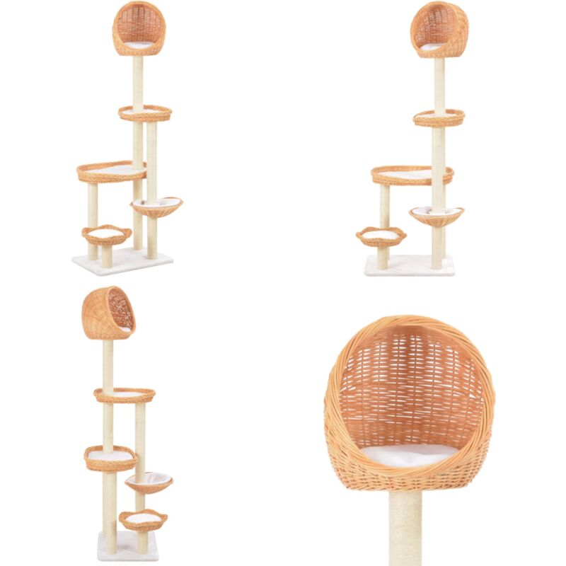Vidaxl - Katzen-Kratzbaum Sisal Natürliches Weidenholz - Katzen Kratzbaum - Weidenholz Kratzbaum - Sisalkratzbaum - Katzenmöbel - Katzenkletterbaum