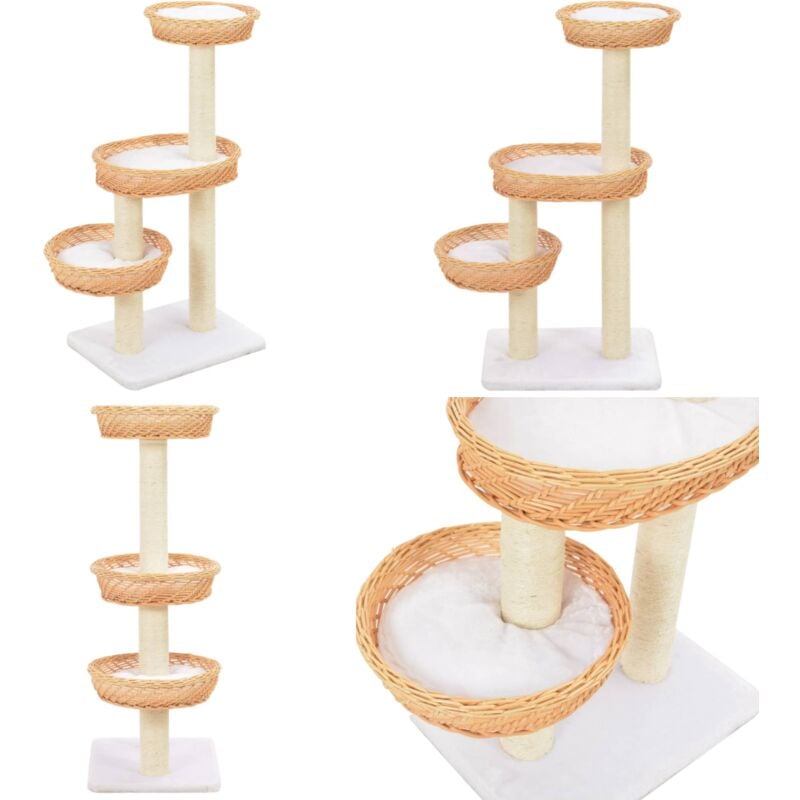 Vidaxl - Katzen-Kratzbaum Sisal Natürliches Weidenholz - Katzen Kratzbaum - Weidenkorb - Sisalkorb - Katzenmöbel - Katzenspielplatz - Home & Living