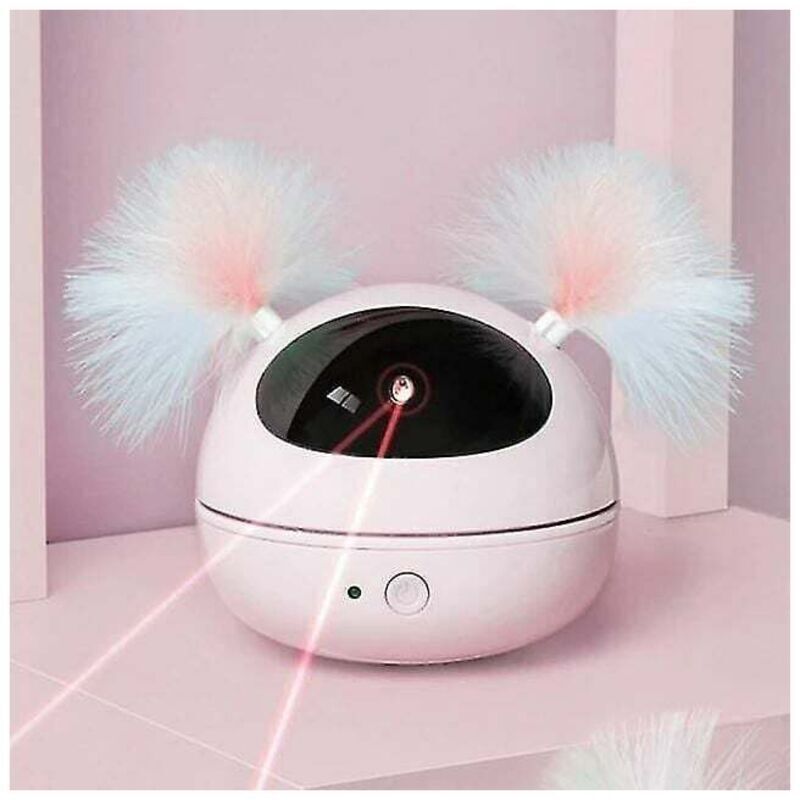 Katzen-Laserspielzeug, automatischer Laserpointer, elektronisch rotierendes Katzenspielzeug (Pink), Sunny