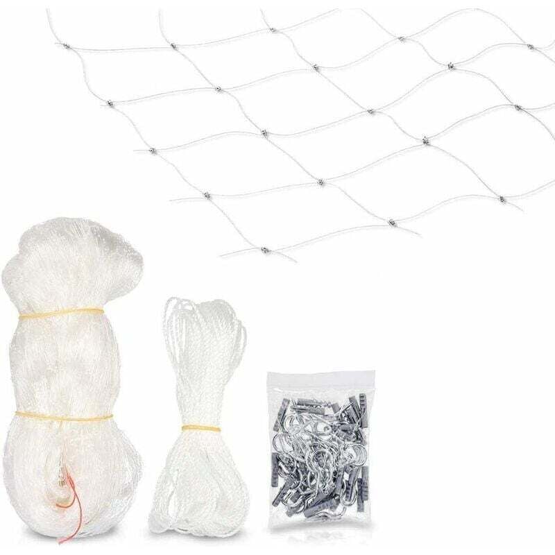 Red de seguridad para gatos - Red transparente para balcones - Red antiescape para ventanas y terrazas - Sin perforaciones (3,6 m)