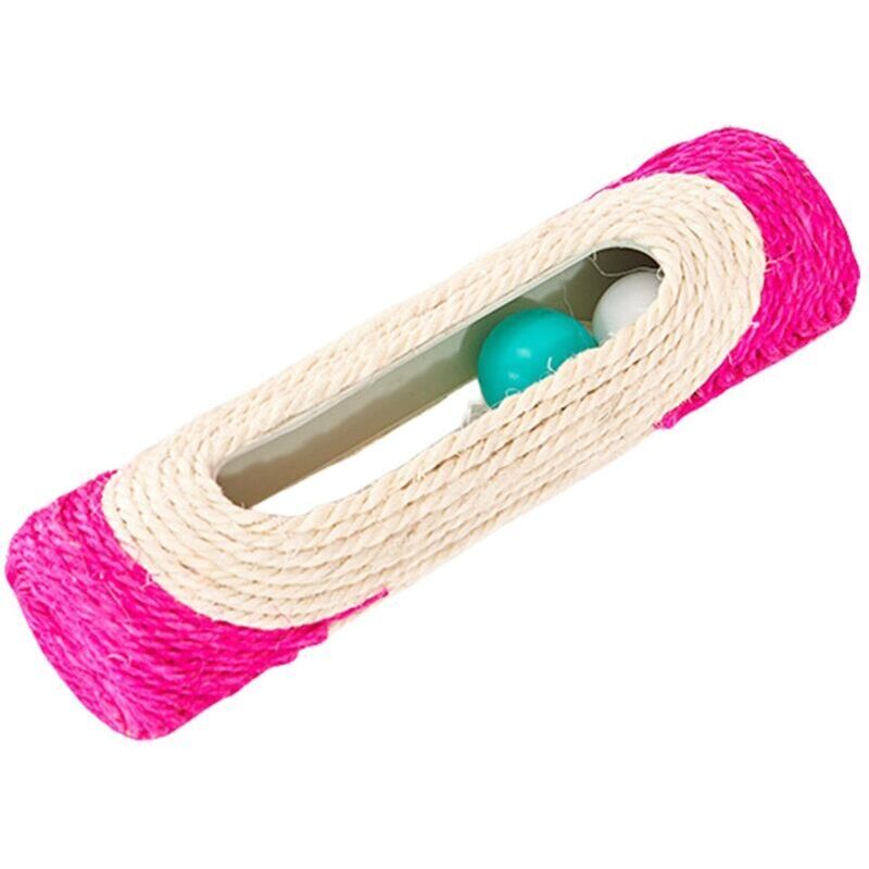 Katzenbaum für Kätzchen, Kratzbaum für drinnen, Sisal-Spielzeugrolle mit 3 Kugeln. Katzenzubehör, Kratzbaumschutz, Spielzeug, Farben zufällig.