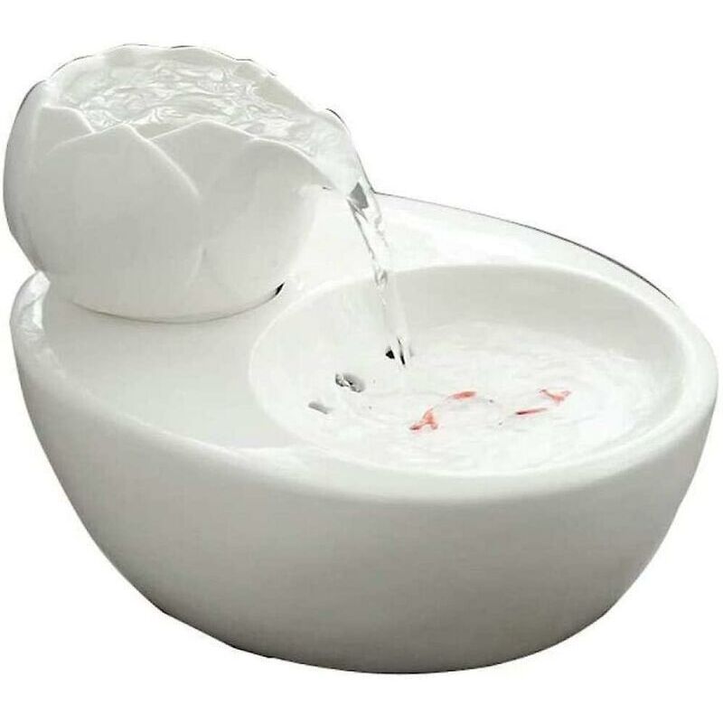 Keramik-Trinkbrunnen für Katzen – Lotus Vertikaler Trinkbrunnen für Katzen – Automatischer Zirkulationsfilter für gesundes und hygienisches Wasser