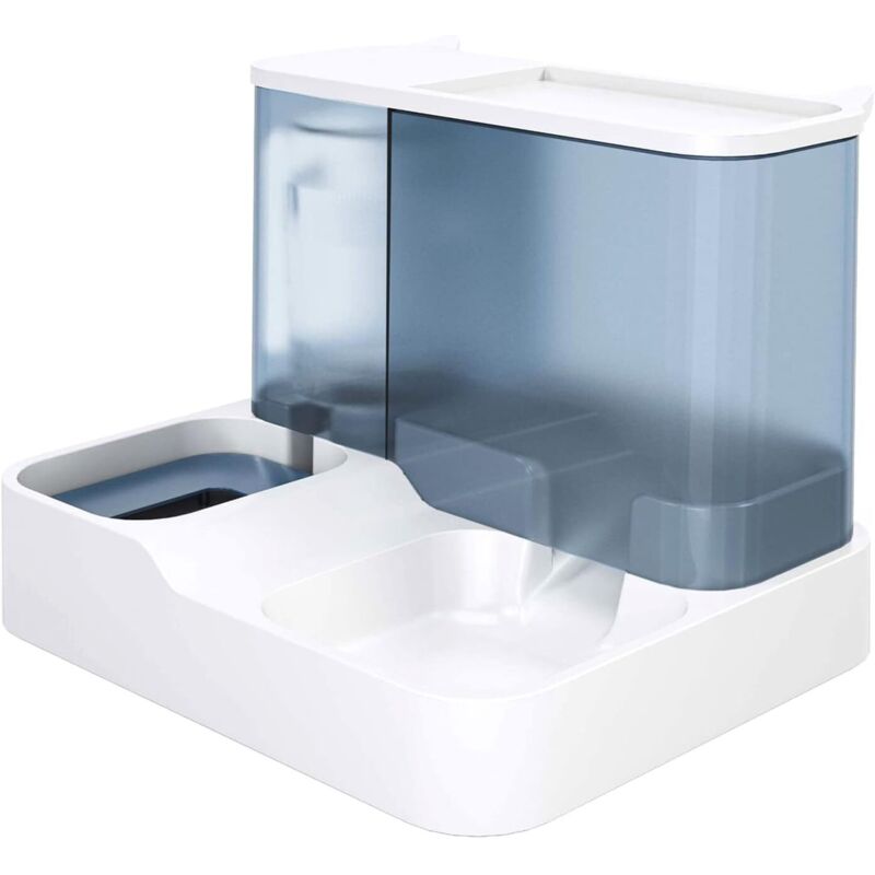 Automatischer Katzenfutterspender, Tränke und Futterspender für Katzen, Hunde, Futter- und Wasserspender (blau)
