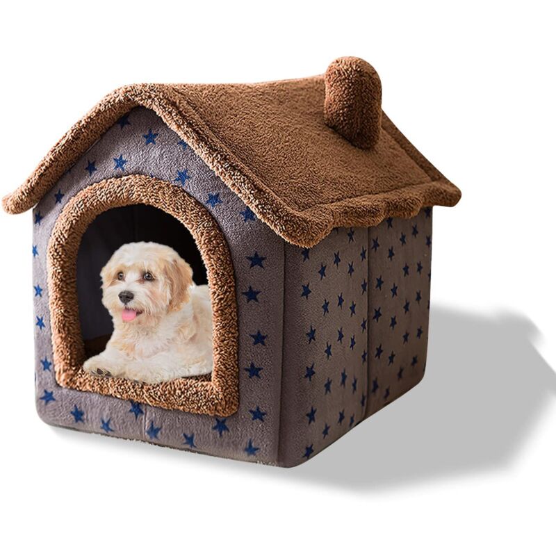 Katzenhöhlenbett, waschbares Hundebett, warmes und bequemes Plüschiglu für Katzen, faltbares und komfortables Katzenhaus, Hundebett mit rutschfester