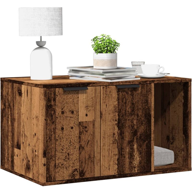 Katzenklo Altholz-Optik 80x50x45 cm Holzwerkstoff - Vidaxl