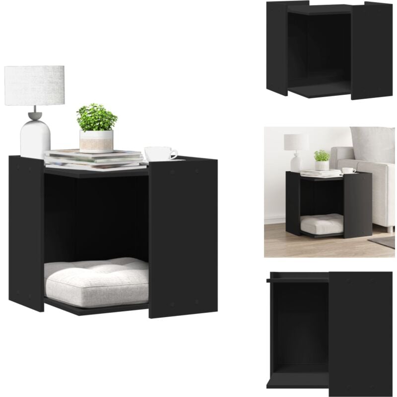 Vidaxl - Katzenklo Schwarz 53x53x51 cm Holzwerkstoff - Katzenklo - Katzentoilette - Katzenklo Möbel - Katzentoilette Möbel