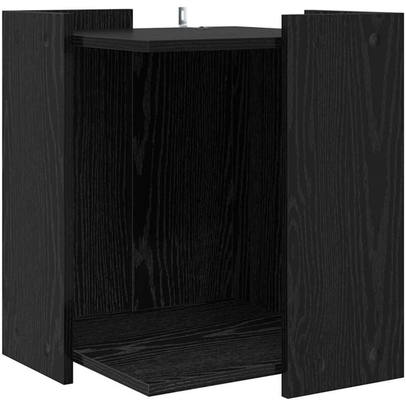 Katzenstreu Box Umzäunung Schwarz Eichen-Optik 42 x 42 x 51 cm vidaXL