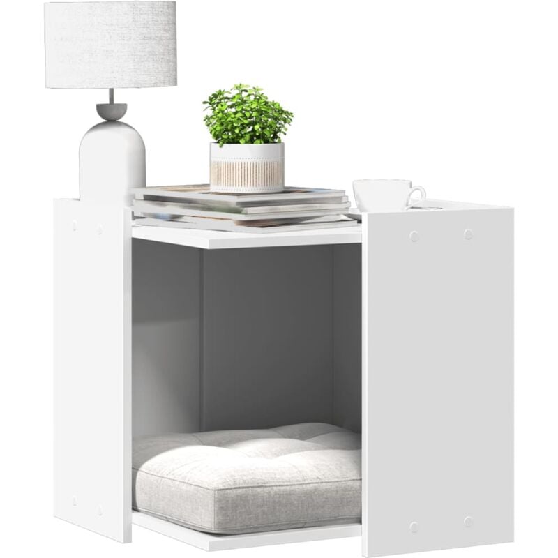 Katzenklo Weiß 53x53x51 cm Holzwerkstoff Vidaxl