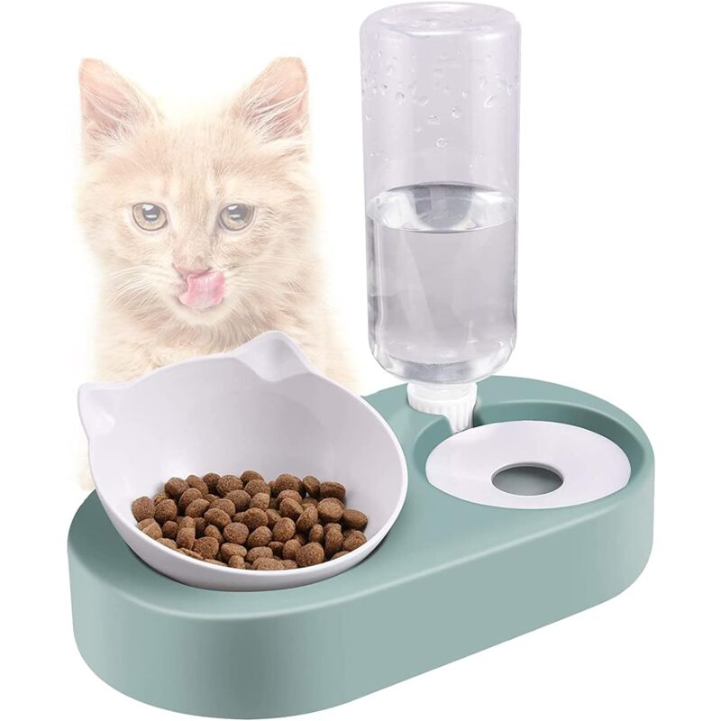 2 in 1 Katzennapf, Katzennäpfe, Futter- und Wasserspender für Katzen und Hunde, 15° geneigter Hundenapf, für Katzen, Hunde, Tiere