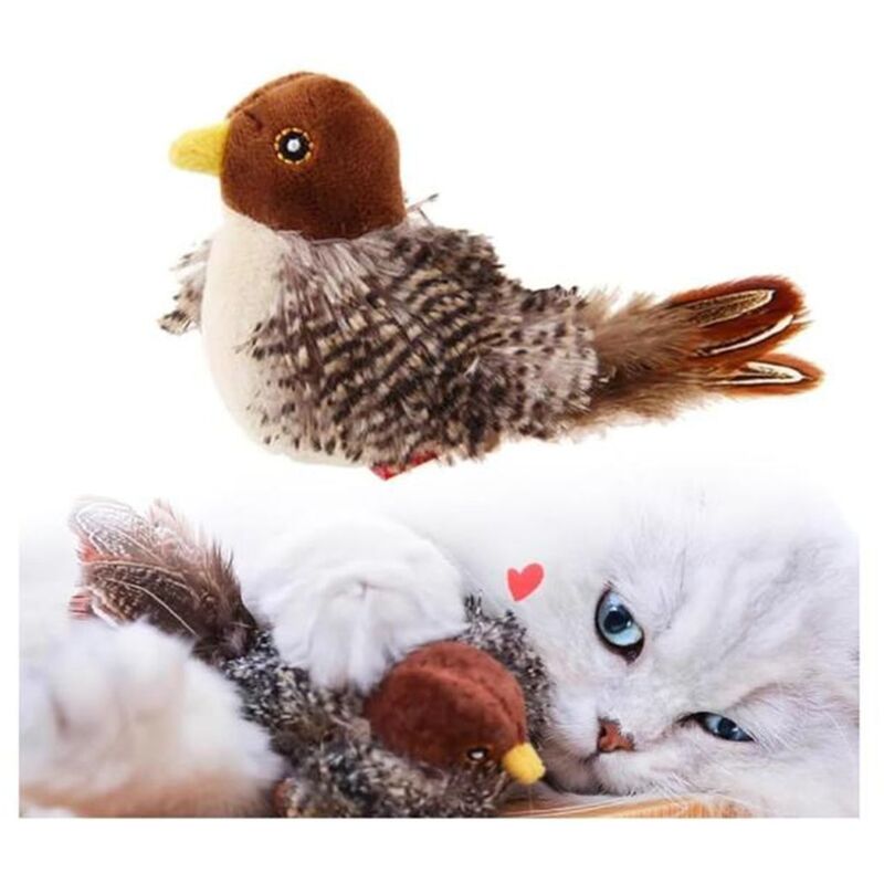 Katzenspielzeug für Haustiere, zwitschernder Vogel für Haustiere, interaktives Katzenspielzeug mit Flügelschlag, interaktiver Vogel für Katzen