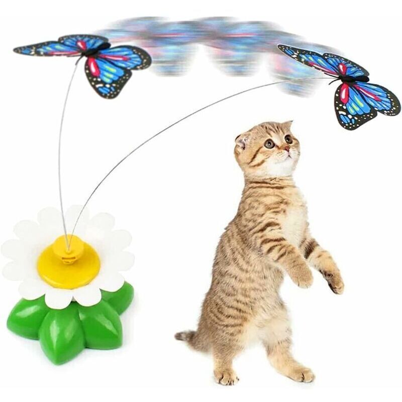Katzenspielzeug – Interaktives Katzenspielzeug – Schmetterling – Spielerische Bewegung – Elektrisch – Rotierend – Automatisch – Katzenspielzeug