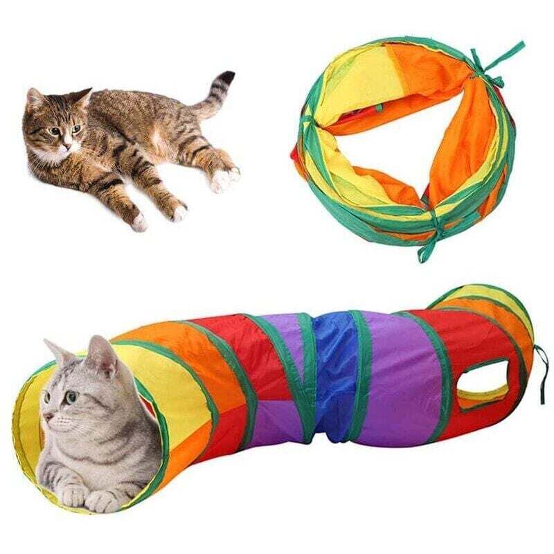 Katzentunnel, interaktives Katzenspielzeug inklusive, Katzenspielzeug, Katzentunnel für Wohnungskatzen, Katzenröhre, faltbar