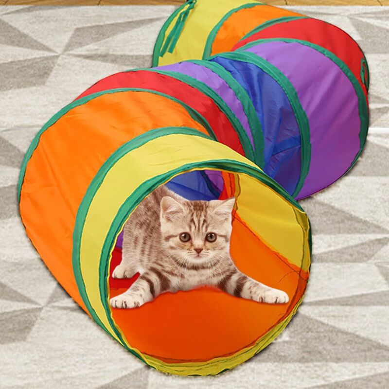 Katzentunnelspielzeug, Katzenspielzeug für den Innenbereich, Katzentunnelspiel, interaktives 2-Wege-Spiel für Kätzchen, Katzenspielzeug für den