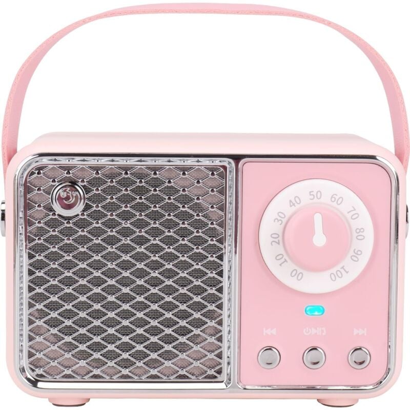Kawaii-Schlafzimmerdekoration, Retro-Bluetooth-Lautsprecher, kabellose Bluetooth-Lautsprecher, Puderrosa, niedlicher Vintage-Stil für Küche, Büro,