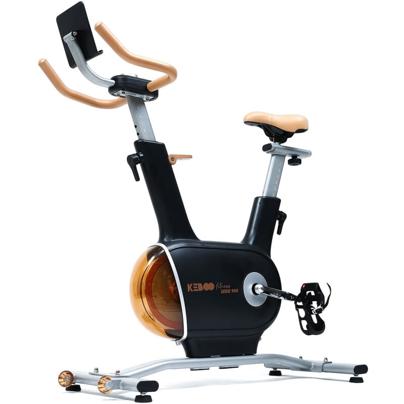Fitness Serie 900 Schwarz Motorisierte Fitness Fahrrad Magnetische Bremsen 7kg Trägheit und 32 Stufen Anti-Rutsch-Pedale - Keboo