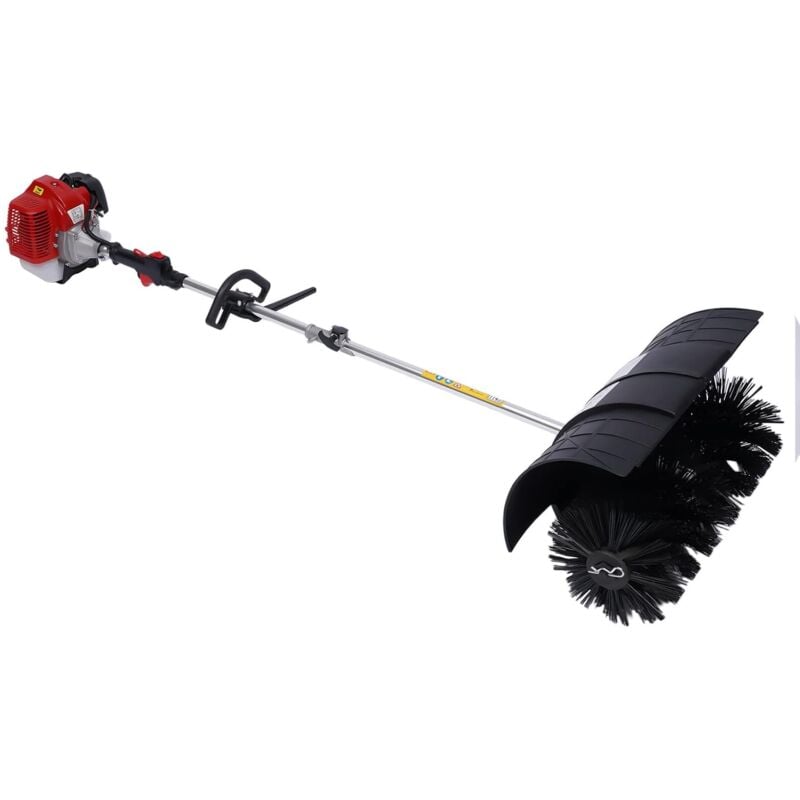 Kehrmaschine Benzin,52CC 2.3HP Benzin Motorbürste Motorbesen,1.8M handkehrmaschine Schneefräse Für Die Reinigung Von Rasen, Laub, Kunstrasen, Gras