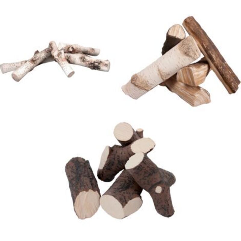 Kratki - Keramik Holzscheite deko gemischt für Bio Ethanol Kamine Ofen Biokamin 'Laubholz'