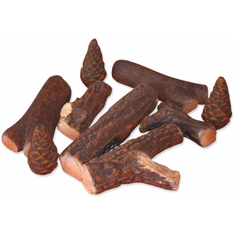 Purline - Dekorative Keramik-Faserscheite für Ethanol-Kamin, 9 Stück.