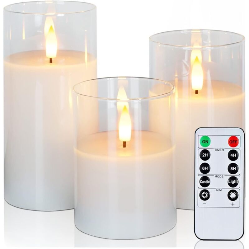 Kerzen, rauchfreie elektrische künstliche Kerzen mit beweglichem Docht, flammenlose LED-Imitationskerzen für Weihnachts- und Halloween-Dekorationen