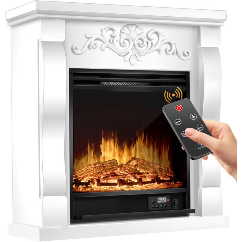 KESSER® Elektrokamin Standkamin - Kamin elektrisch mit LED 3D-Flammeneffekt Mit Heizung Heizfunktion Elektro Kamin mit 1800W Leistung Wochentimer