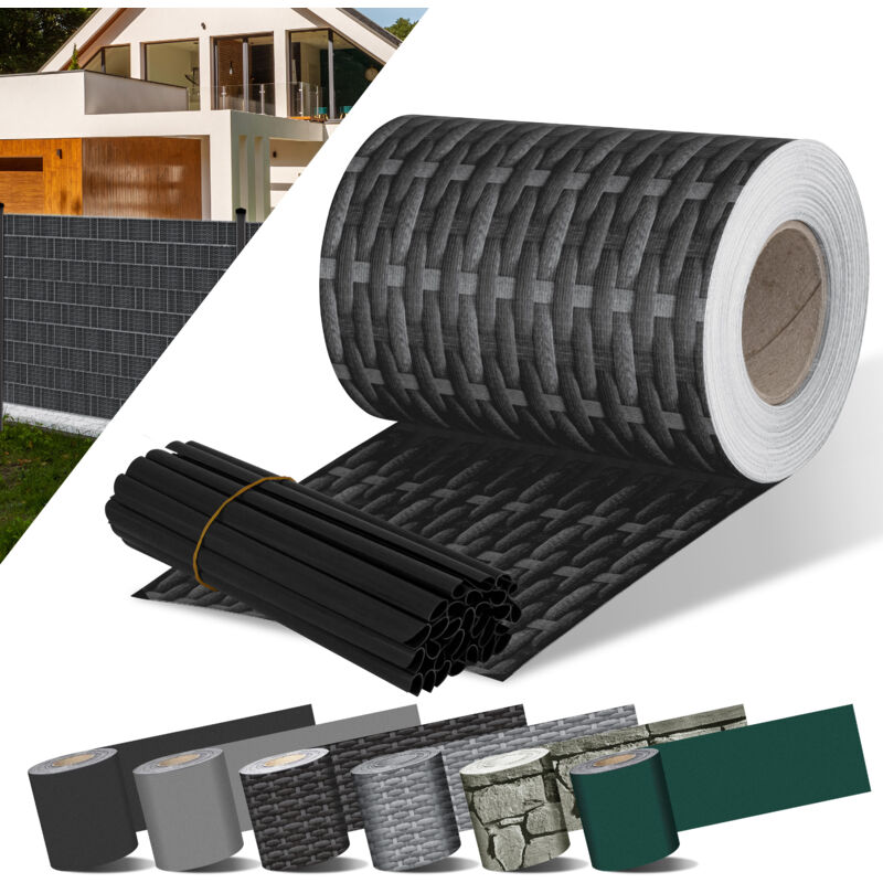 KESSER® PVC Sichtschutzstreifen Sichtschutz Rolle Doppelstabmatten Zaun Blickdicht Wetterfest und Windschutz Zaunfolie Sichtschutz Garten 70 m /